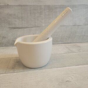 Ceramic White Mortar & Pestle Set By Coors USA PRO Durable Kitchen Tool